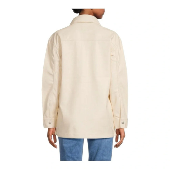 JOE'S JEANS Faux Leather Shirt Jacket in Ecru NWOT - Picture 2 of 5